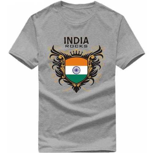 India Rocks India Patriotic Slogan  T-shirts image