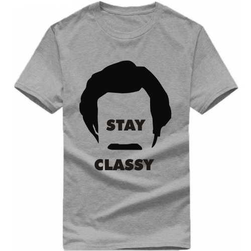 Stay Classy Rajinikanth Face Movie Star T-shirts image