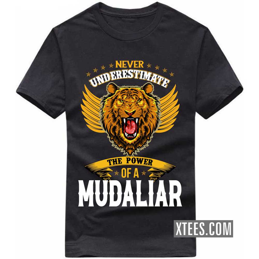 Never Underestimate The Power Of A Mudaliar Caste Name T-shirt image