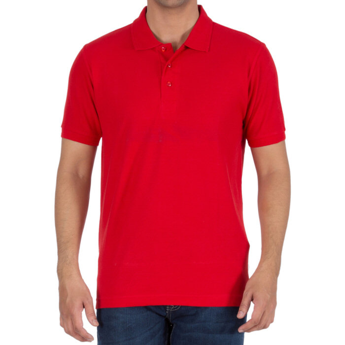 red polo neck t shirt