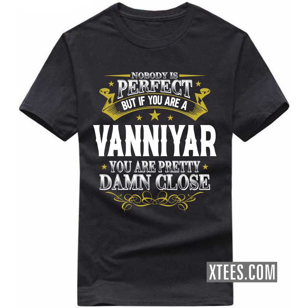 Nobody Is Perfect But If You Are A Vanniyar You Are Pretty Damn Close Caste Name T-shirt image