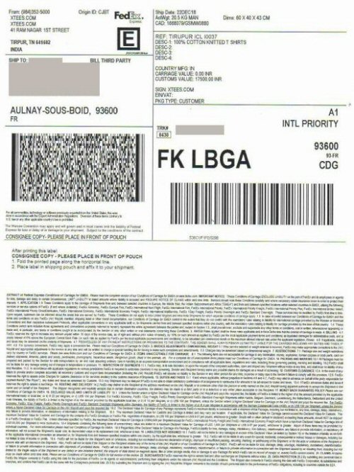 Shipping Air Way Bill Shipping Air Way Bill