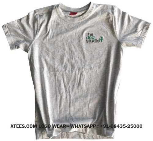 Logo embroidery round neck t-shirts Logo embroidery round neck t-shirts