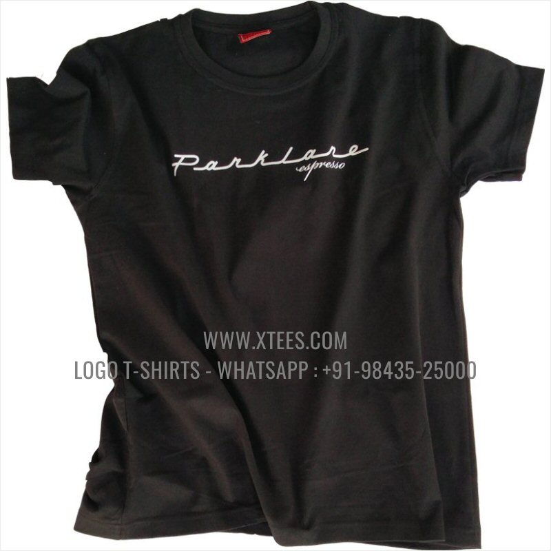 Uniform T-Shirt| Solid Color Round Neck T-Shirt | 100% Cotton | 180 GSM Fine Fabric | Black | Design Rubber Print