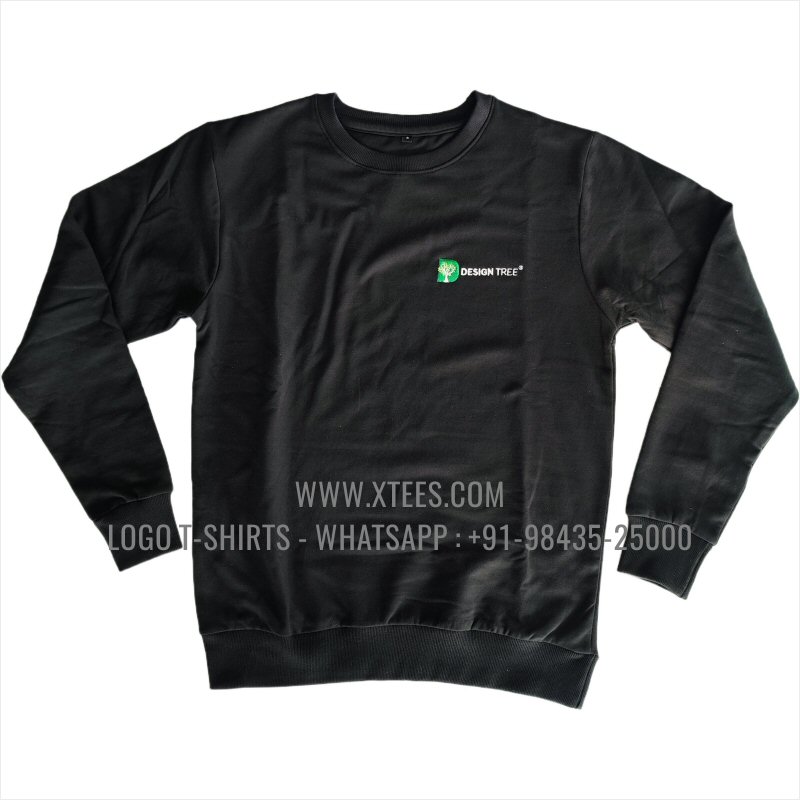 Uniform Sweatshirt | Round Neck Sweatshirt | 100% Cotton | 300 GSM Fleece Fabric | Charcoal Melange | Logo Embroidery