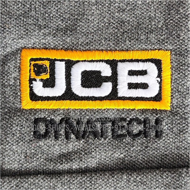 Uniform T-Shirt | Two Color Collar Polo T-Shirt with Pocket | 100% Cotton | 240 GSM Thick Pique Airtex Fabric | Charcoal Melange | Black | Logo Embroidery