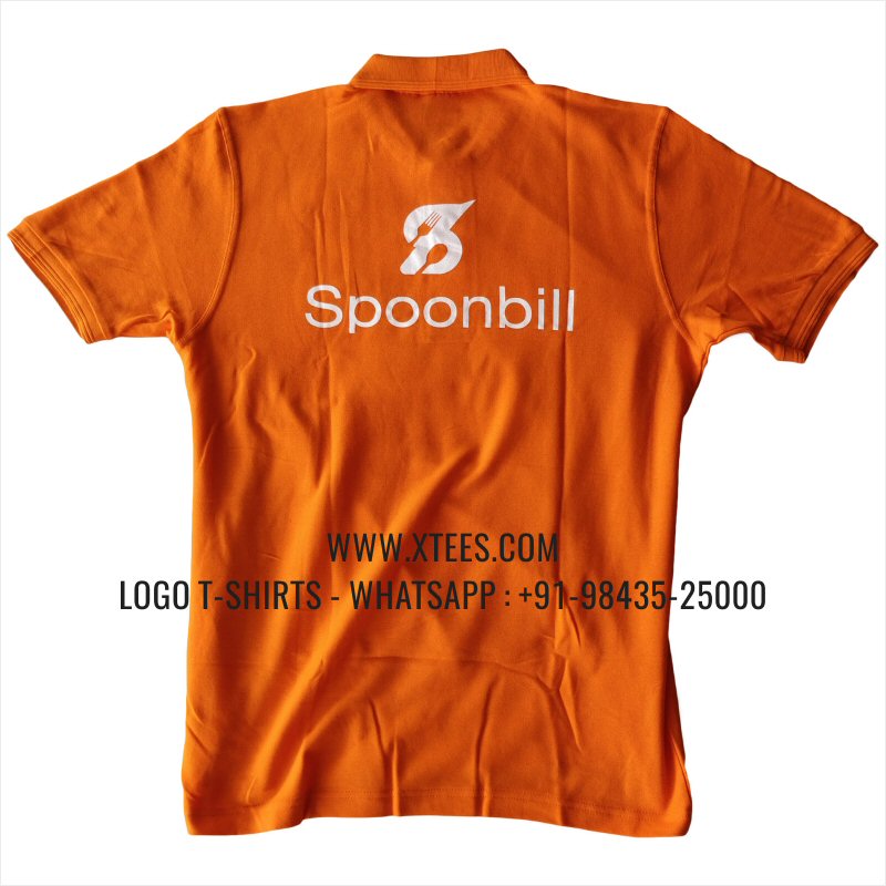 Uniform T-Shirt | Solid Color Collar Polo T-Shirt | 100% Cotton | 200 GSM Thick Pique Fabric | Dark Orange | Logo Embroidery