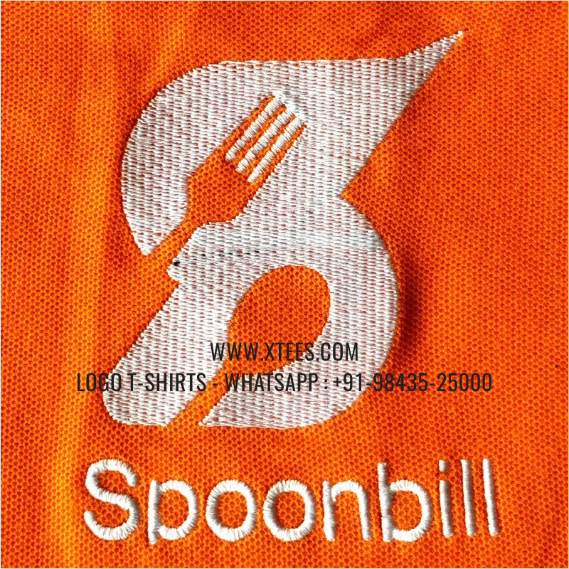 Uniform T-Shirt | Solid Color Collar Polo T-Shirt | 100% Cotton | 200 GSM Thick Pique Fabric | Dark Orange | Logo Embroidery