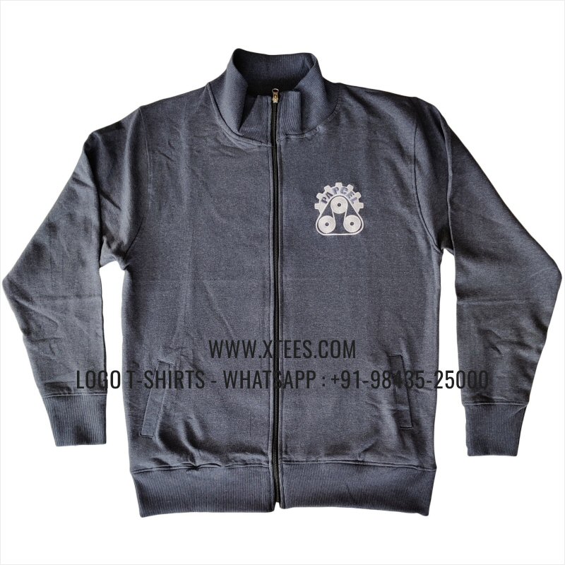 Uniform Sweatshirt | High Neck Sweatshirt | 100% Cotton | 300 GSM Fleece Fabric | Charcoal Melange | Logo Embroidery