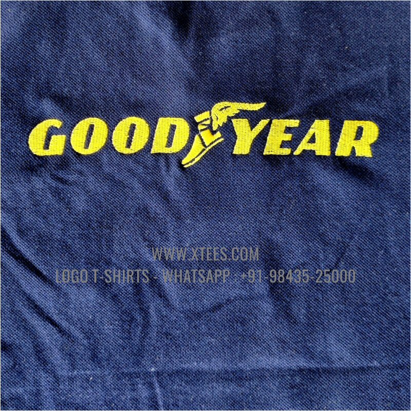 Uniform T-Shirt | Cut & Sew Color Block Collar Polo T-Shirt | 100% Cotton | 240 GSM Thick Pique Airtex Fabric | Navy | Bright Yellow | Logo Embroidery