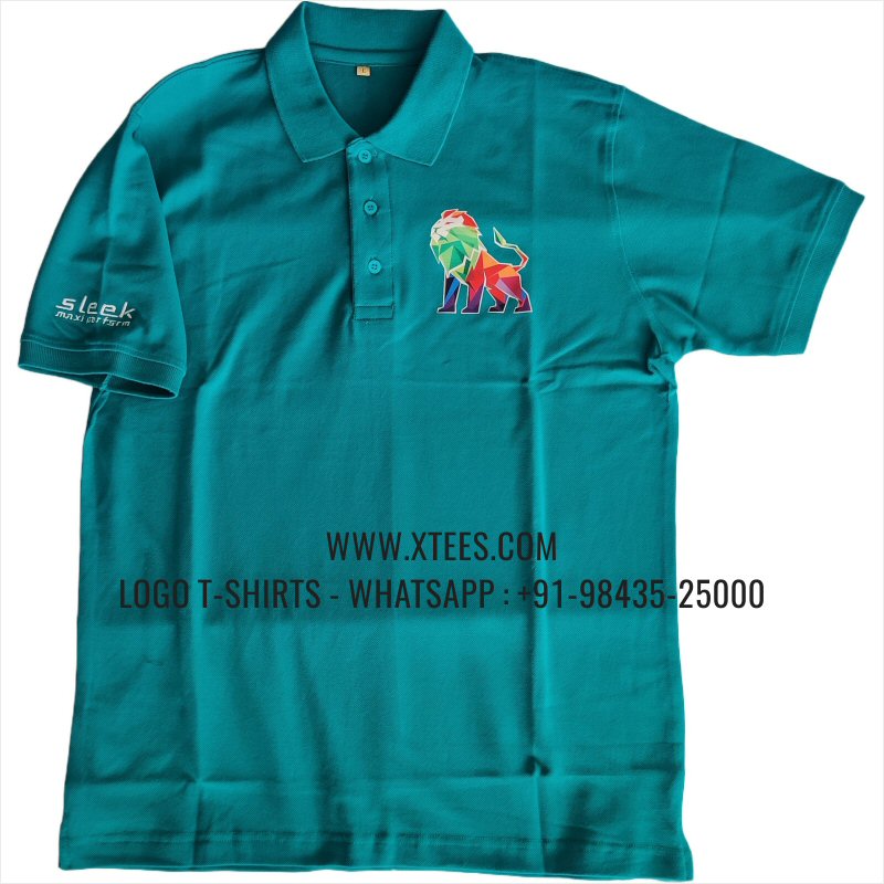 Uniform T-Shirt | Solid Color Collar Polo T-Shirt | 100% Cotton | 240 GSM Thick Pique Airtex Fabric | Reliance Green | Logo Hi Res Digital Print