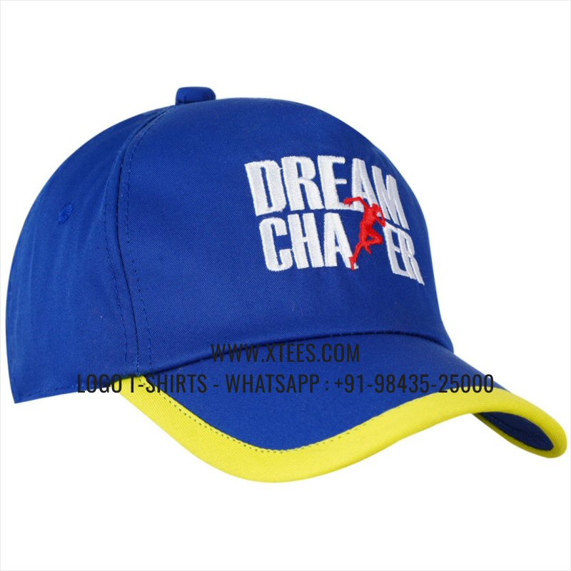Logo Embrodiery Cap | Premium Quality 5 Panel Cap with Air Holes | 100% Cotton | Twill Fabric | Royal Blue