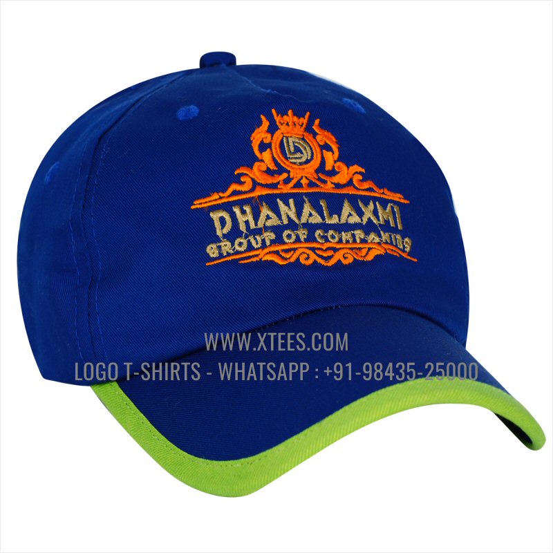 Logo Embroidery Cap | Premium Quality 5 Panel Cap with Air Holes | 100% Cotton | Twill Fabric | Royal Blue