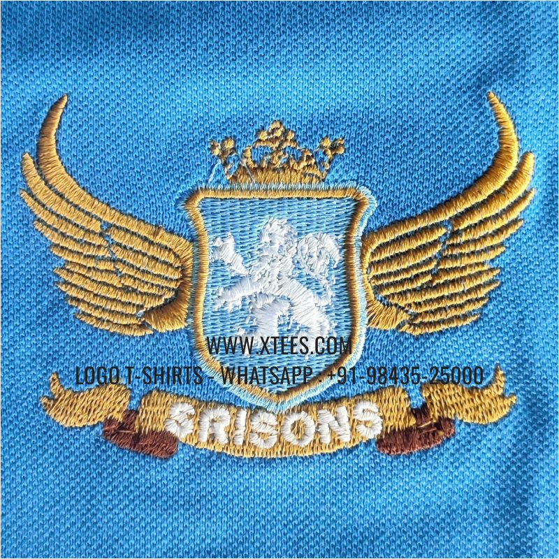 Uniform T-Shirt | Tipping Collar Cuff Collar Polo T-Shirt | 240 GSM Thick Pique Airtex Fabric | Sky Blue | White | Logo Embroidery