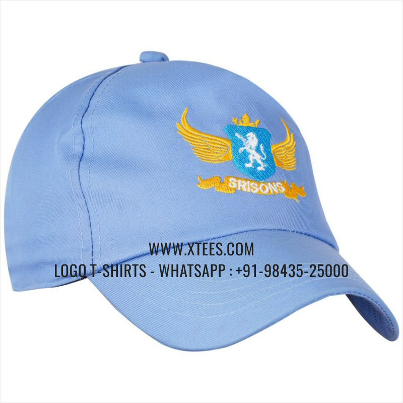 Logo Embrodiery Cap | Premium Quality 5 Panel Cap with Air Holes | 100% Cotton | Twill Fabric | Sky Blue