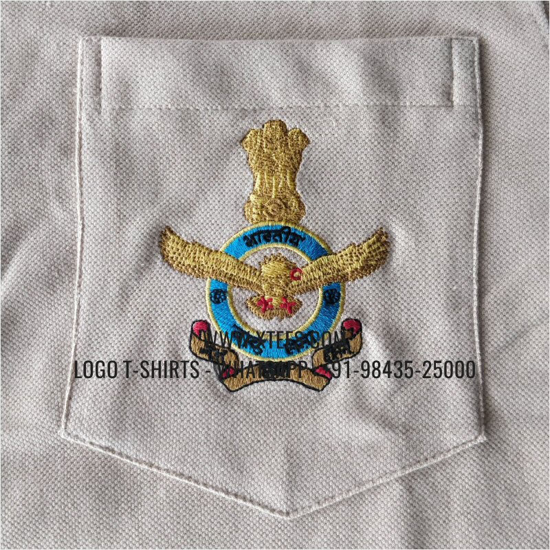 Alumni Reunion T-Shirt | Pocket Collar Polo T-Shirt with Pocket | 100% Cotton | 240 GSM Thick Pique Airtex Fabric | Beige | Logo Embroidery