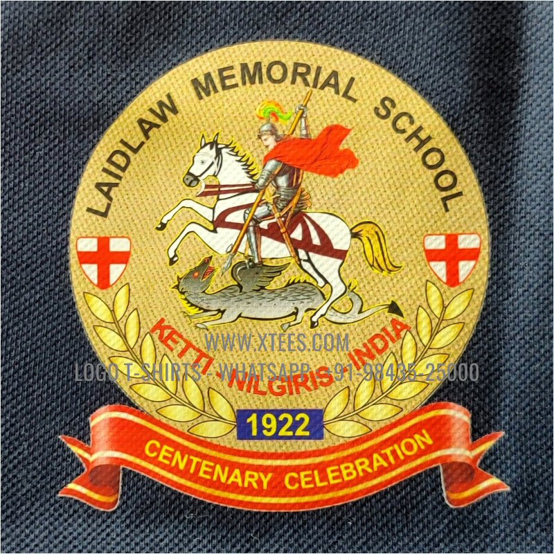 Alumni Reunion T-Shirt | Tipping Collar Polo T-Shirt | 100% Cotton | 240 GSM Thick Pique Airtex Fabric | Navy | Logo Hi Res Digital Print | Logo Embroidery