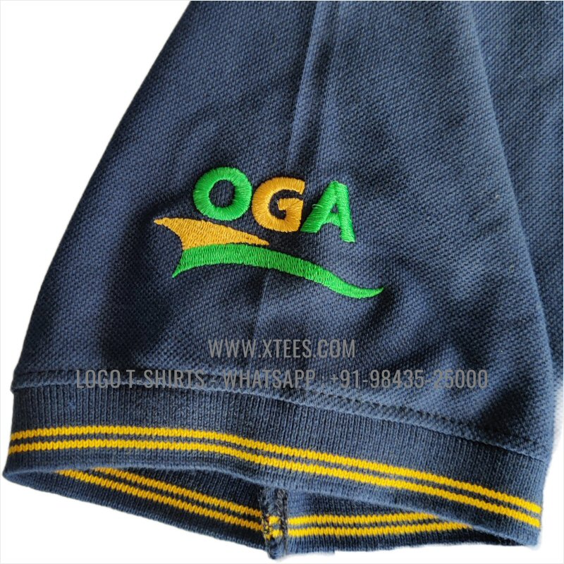 Alumni Reunion T-Shirt | Tipping Collar Polo T-Shirt | 100% Cotton | 240 GSM Thick Pique Airtex Fabric | Navy | Logo Hi Res Digital Print | Logo Embroidery