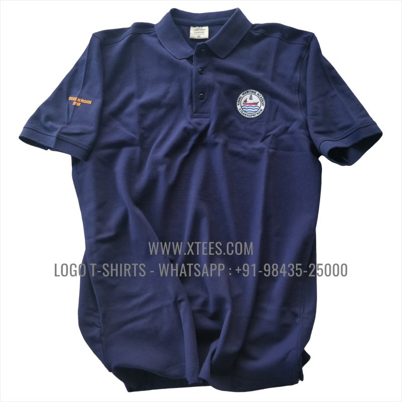 Alumni Reunion T-Shirt | Collar Polo T-Shirt | 100% Cotton | 240 GSM Thick Pique Airtex Fabric | Navy | Logo Embroidery