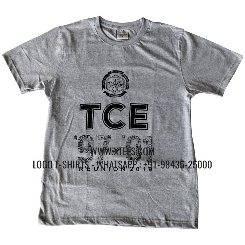 Alumni Reunion T-Shirt | Round Neck T-Shirt | 100% Cotton | 180 GSM Fine Fabric | Grey Melange | Design Rubber Print