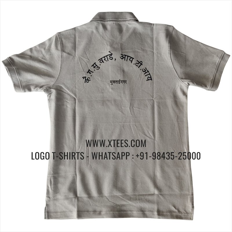 Alumni Reunion T-Shirt | Pocket Collar Polo T-Shirt with Pocket | 100% Cotton | 240 GSM Thick Pique Airtex Fabric | Grey | Logo Embroidery