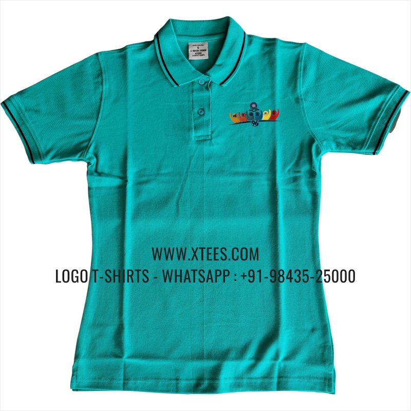 Alumni Reunion T-Shirt | Tipping Collar Polo T-Shirt | 100% Cotton | 240 GSM Thick Pique Airtex Fabric |Mint | Logo Embroidery