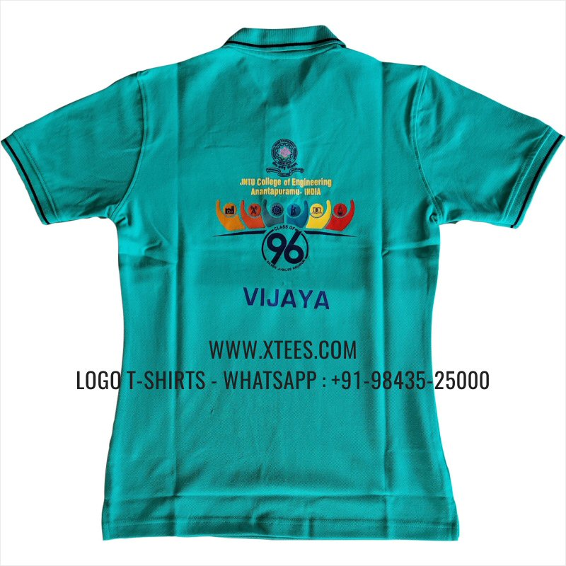 Alumni Reunion T-Shirt | Tipping Collar Polo T-Shirt | 100% Cotton | 240 GSM Thick Pique Airtex Fabric |Mint | Logo Embroidery