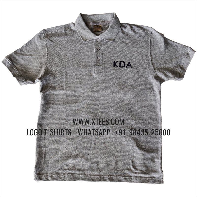 Alumni Reunion T-Shirt | Collar Polo T-Shirt | 100% Cotton | 240 GSM Thick Pique Airtex Fabric | Grey Melange | Logo Hi Res Digital Print