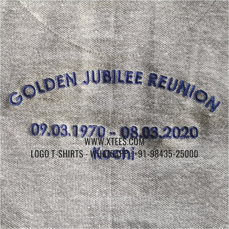Alumni Reunion T-Shirt | Collar Polo T-Shirt | 100% Cotton | 280 GSM Thick Pique 2 Ply Fabric | Grey Melange | Logo Embroidery