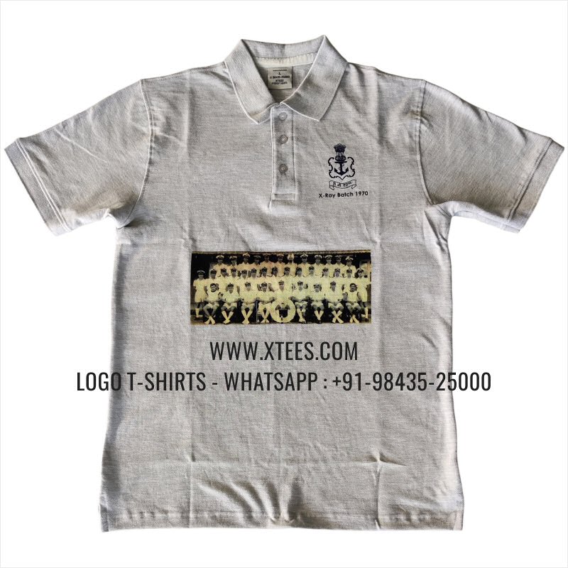Alumni Reunion T-Shirt | Collar Polo T-Shirt | 100% Cotton | 280 GSM Thick Pique 2 Ply Fabric | Grey Melange | Logo Embroidery
