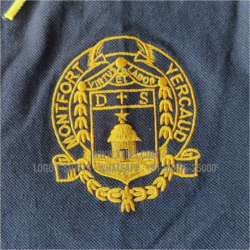 Alumni Reunion T-Shirt | Tipping Collar Polo T-Shirt | 100% Cotton | 240 GSM Thick Pique Airtex Fabric | Navy | Logo Embroidery