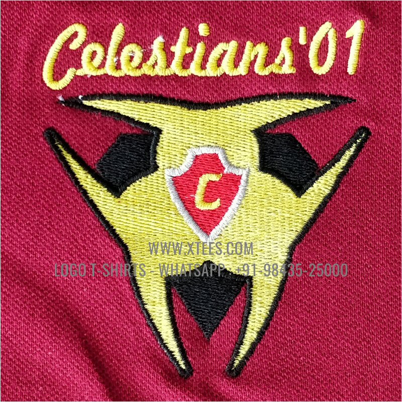 Alumni Reunion T-Shirt | Collar Polo T-Shirt | 100% Cotton | 240 GSM Thick Pique Airtex Fabric | Maroon | Logo Embroidery