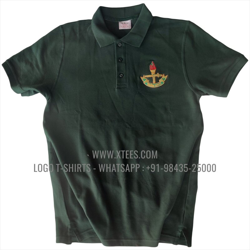 Alumni Reunion T-Shirt | Collar Polo T-Shirt | 100% Cotton | 240 GSM Thick Pique Airtex Fabric | Forest Green | Logo Embroidery