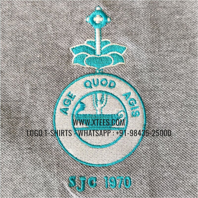 Alumni Reunion T-Shirt | Collar Polo T-Shirt | 100% Cotton | 240 GSM Thick Pique Airtex Fabric | Grey Melange | Logo Embroidery