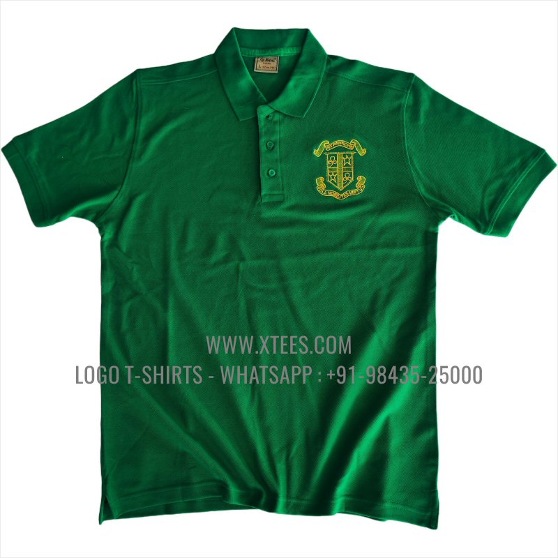 Alumni Reunion T-Shirt | Collar Polo T-Shirt | 100% Cotton | 240 GSM Thick Pique Airtex Fabric | Flag Green | Logo Embroidery