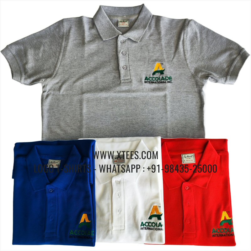 Corporate T-Shirt | Solid Color Collar Polo T-Shirt | 100% Cotton | 280 GSM Thick Pique 2 Ply Fabric | Grey Melange | Logo Embroidery