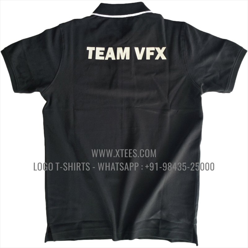 Corporate T-Shirt | Tipping Collar Cuff Collar Polo T-Shirt | 100% Cotton | 240 GSM Thick Pique Airtex Fabric | Black | Logo Embroidery