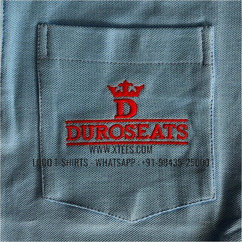 Corporate T-Shirt | Solid Color Collar Polo T-Shirt with Pocket | 100% Cotton | 240 GSM Thick Pique Airtex Fabri | Sky Blue | Logo Embroidery