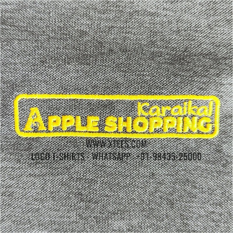 Super Market Departmental Store Uniform T-Shirt | Two Color Collar Polo T-Shirt | 100% Cotton | 200 GSM Mars Quick Dry Fabric | Carbon Grey Melange | Logo Embriodery