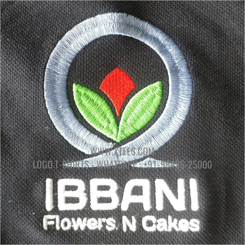 Flower Delivery Uniform T-Shirt | Solid Color Collar Polo T-Shirt | 100% Cotton | 240 GSM Thick Pique Airtex Fabric | Navy | Logo Embroidery