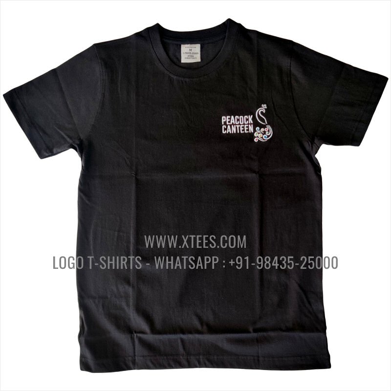 Restaurant Uniform T-Shirt | Round Neck T-Shirt | 100% Cotton | 180 GSM Fine Fabric | Black | Logo Hi Res Digital Print