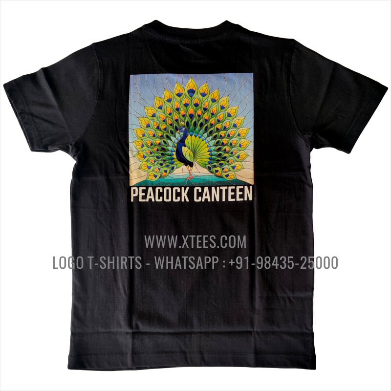 Restaurant Uniform T-Shirt | Round Neck T-Shirt | 100% Cotton | 180 GSM Fine Fabric | Black | Logo Hi Res Digital Print