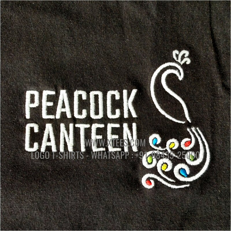 Restaurant Uniform T-Shirt | Round Neck T-Shirt | 100% Cotton | 180 GSM Fine Fabric | Black | Logo Hi Res Digital Print