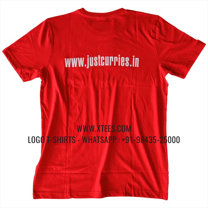 Restaurant Uniform T-Shirt | Round Neck T-Shirt | 100% Cotton | 180 GSM Fine Fabri | Red | Logo Embroidery