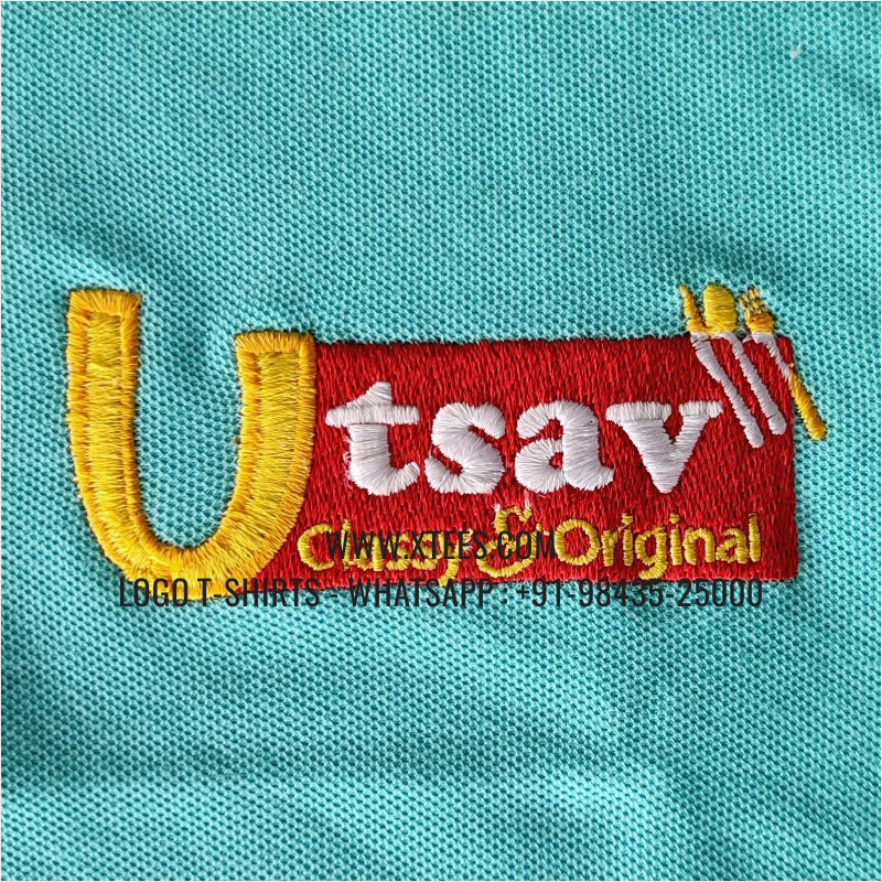 Restaurant Uniform T-Shirt | Solid Color Collar Polo T-Shirt | 100% Cotton | 200 GSM Thick Pique Fabric | Mint | Logo Embroidery