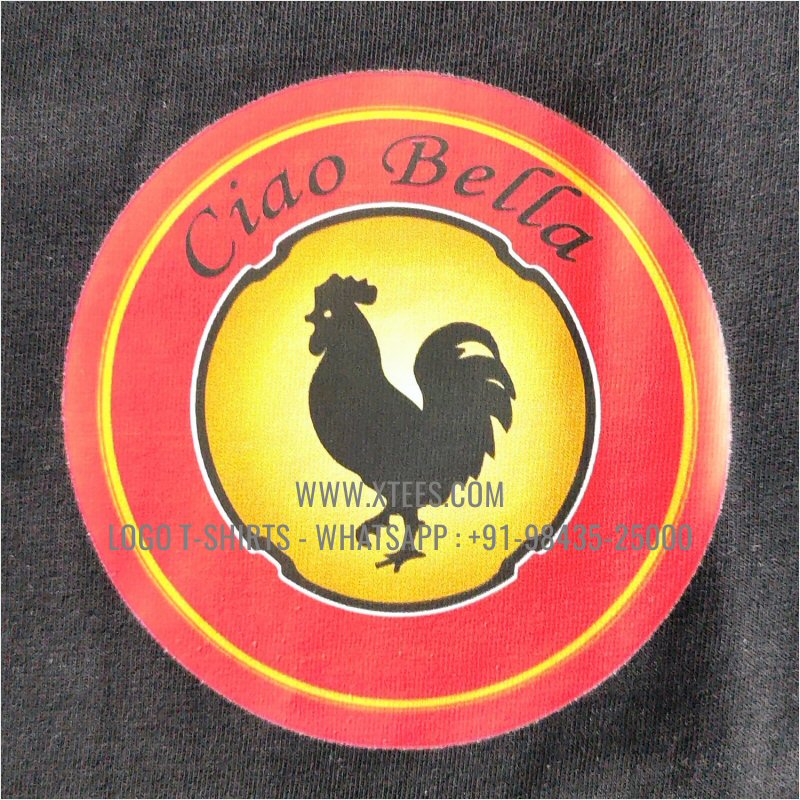 Restaurant Uniform T-Shirt | Round Neck T-Shirt | 100% Cotton | 180 GSM Fine Fabri | Black | Logo Embroidery