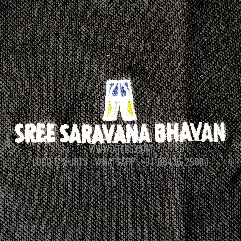 Restaurant Uniform T-Shirt | Solid Color Collar Polo T-Shirt | 100% Cotton | 240 GSM Thick Pique Airtex Fabric | Navy | Logo Embroidery