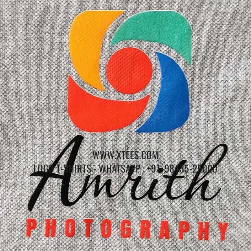 Event Photographers Uniform T-Shirt | Collar Polo T-Shirt | 100% Cotton | 240 GSM Thick Pique Fabric | Grey Melange | Logo Hi Res Digital Print