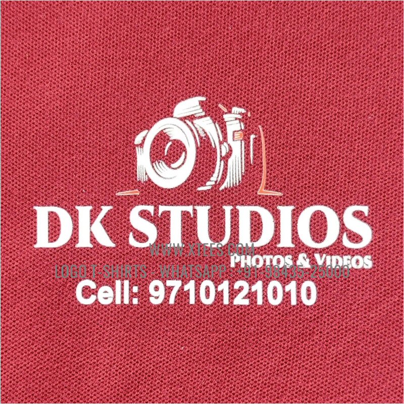 Event Photographers Uniform T-Shirt | Collar Polo T-Shirt | 100% Cotton | 200 GSM Thick Pique Fabric | Burgundy | Logo Hi Res Digital Print