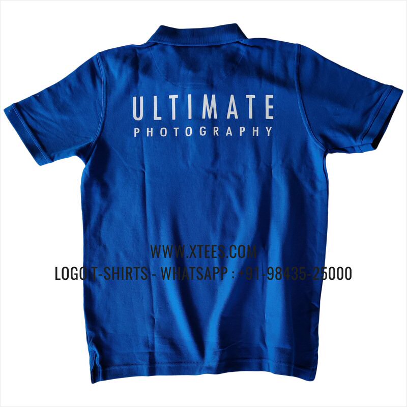 Event Photographers Uniform T-Shirt | Collar Polo T-Shirt | 100% Cotton | 240 GSM Thick Pique Airtex Fabric | Royal Blue | Logo Embroidery